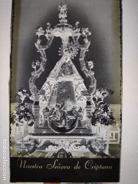 Fotografia antiga: CAMPO DE CRIPTANA CIUDAD REAL NRA SRA CRIPTANA ANTIGUO CLICHE NEGATIVO EN CRISTAL