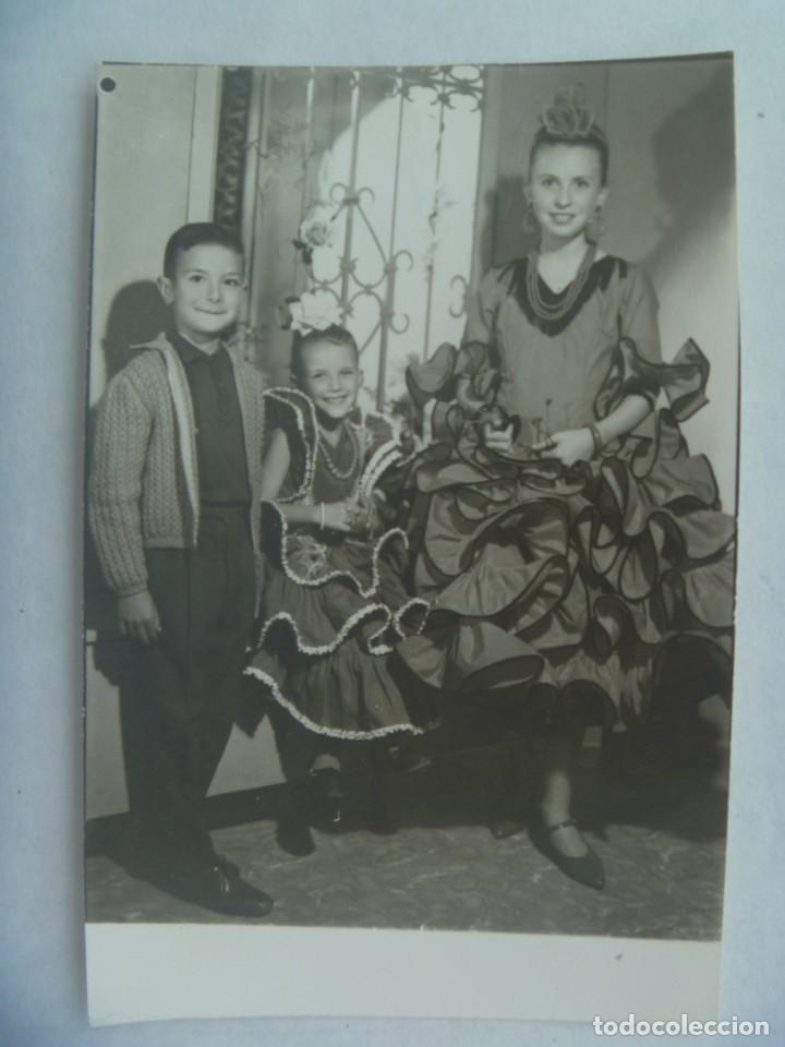 Fotografia antica: FOTO DE ESTUDIO DE FERIA : NI&Ntilde;AS VESTIDAS DE FLAMENCA