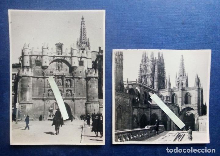 Alte Fotografie: BURGOS - PAR DE FOTOS ORIGINALES DEL ARCO DE SANTA MAR&Iacute;A Y PUERTA DE LA PELLEJER&Iacute;A - A&Ntilde;OS 30.