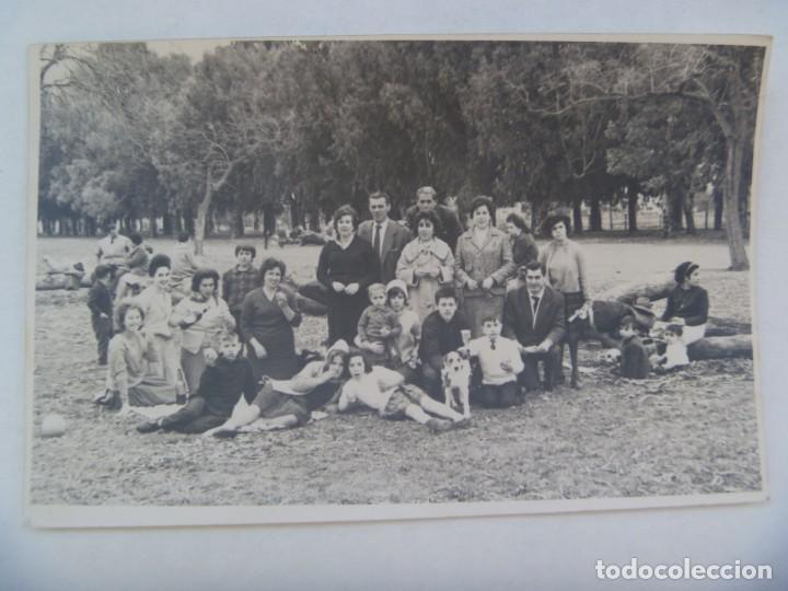 Fotograf&iacute;a antigua: FOTO DE MERIENDA CAMPESTRE DE UNA GRAN FAMILIA CON PERRO