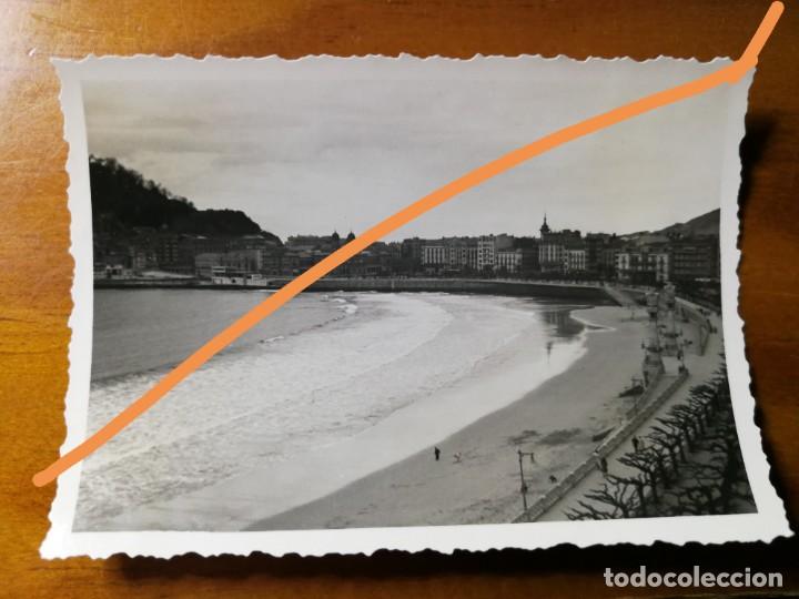 Fotografia antiga: antigua fotograf&iacute;a. Playa de San sebastian. Foto a&ntilde;o 1947..