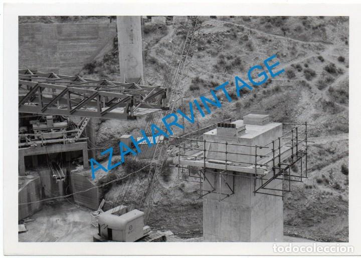 Fotograf&iacute;a antigua: ANTIGUA FOTOGRAFIA, CONSTRUCION PUENTE LINEA FERROVIARIA LINARES-ALMERIA, FERROCARRIL,128X90MM