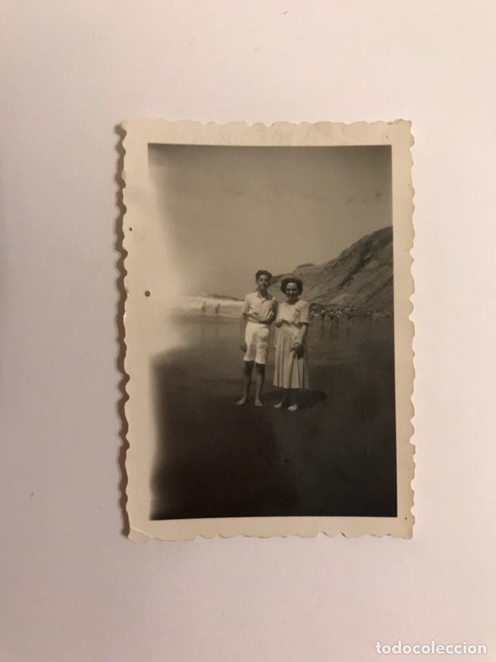 Alte Fotografie: ZUMAYA, Guip&uacute;zcoa. Playa de San Telmo (verano de 1949)