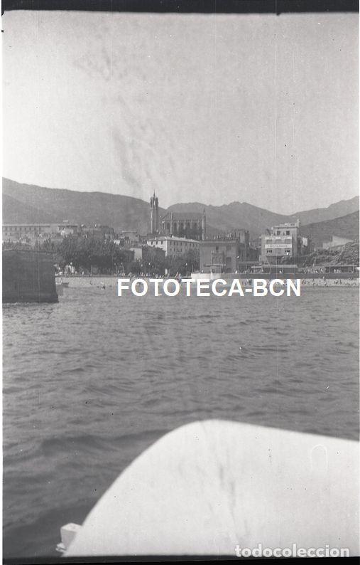 Photographie ancienne: NEGATIVO ACETATO PORTBOU PLAYA HOTEL BAHIA VISTA DE LA IGLESIA A&Ntilde;OS 40/50