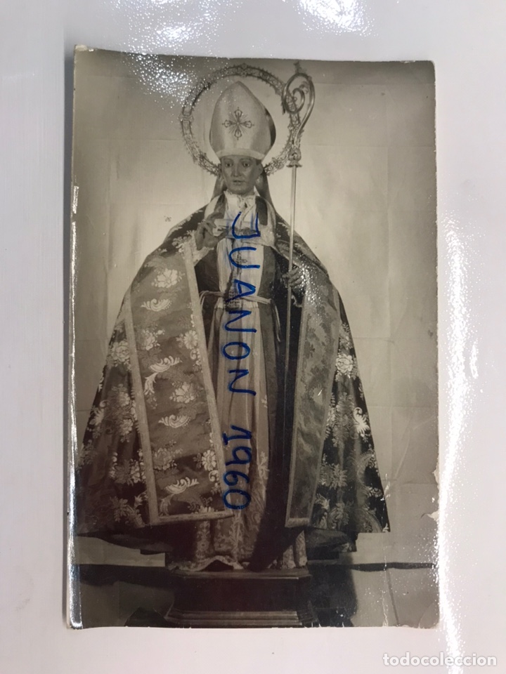 Photographie ancienne: SAN BLAS OBISPO. Fotograf&iacute;a imagen venerada en la Parroquia de San Valero. Ruzafa Valencia (h.1950?)