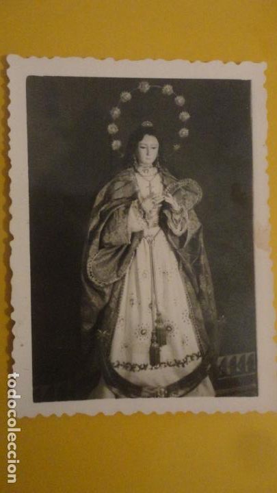 Antique Photography: ANTIGUA FOTOGRAFIA DE VIRGEN SIN IDENTIFICAR.FOTO M.COTAN.OLIVARES SEVILLA A&Ntilde;OS 50