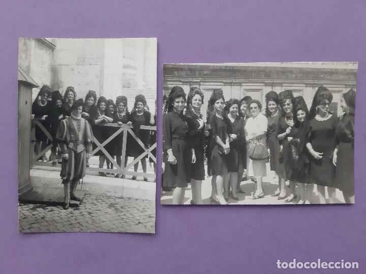 Photographie ancienne: LOTE 2 ANTIGUAS POSTALES EXCURSION VATICANO SE&Ntilde;ORAS PEINETA MANTILLA CLAVARIESAS