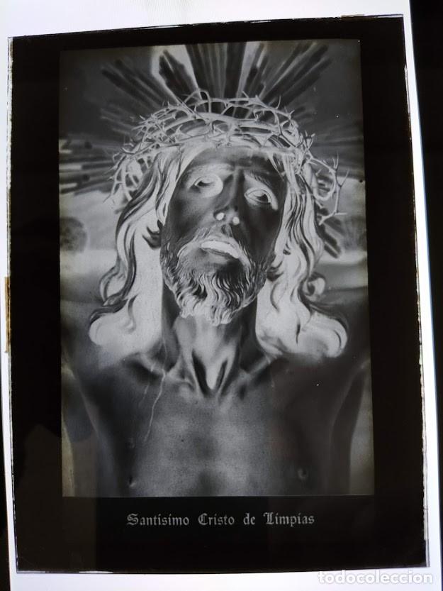 Photographie ancienne: ANTIGUO CLICH&Eacute; DEL SANT&Iacute;SIMO CRISTO DE LIMPIAS CANTABRIA NEGATIVO EN CRISTAL