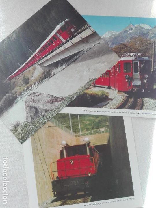 Fotograf&iacute;a antigua: 3 FOTOGAFIAS IMPRESAS 21 X 16 / 17,5 X 24, 5 - FERROCARRIL BRIGUE-VIEGE-ZERMATT - SUISSE