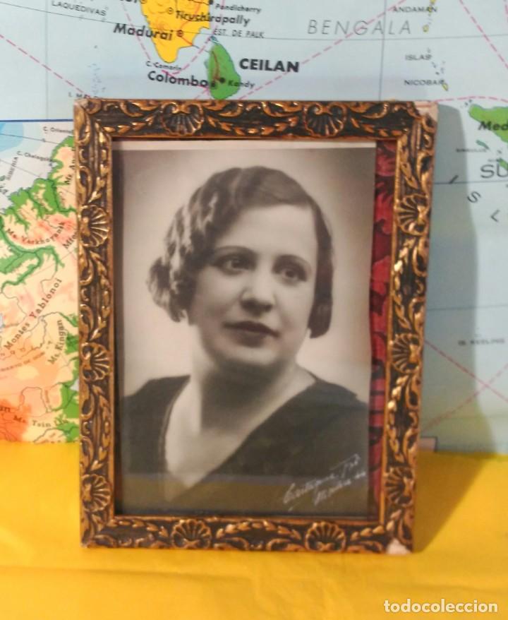 Antique Photography: FOTO RETRATO A&Ntilde;O 1944 CARTAGENA. EN MARCO DORADO