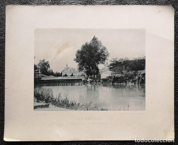 Fotograf&iacute;a antigua: Fototipia Aranjuez Vista desde el Jardin del Principe. 1892