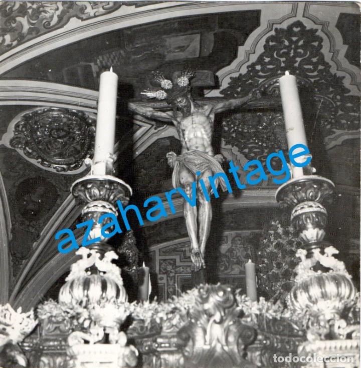 Alte Fotografie: SEMANA SANTA SEVILLA, ANTIGUA FOTOGRAFIA STMO.CRISTO DEL CALVARIO, 13X13 CMS