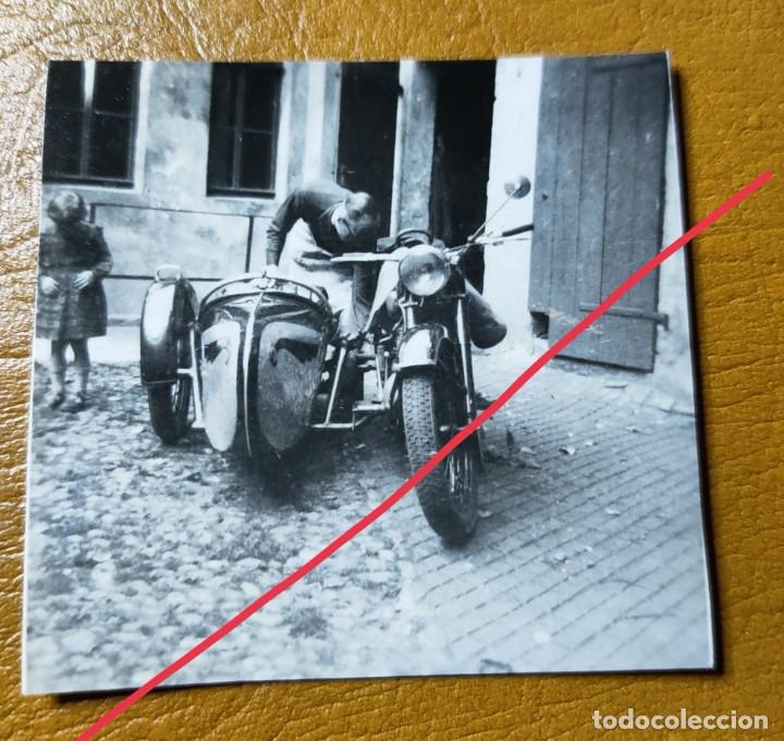 Fotografia antica: Antigua fotograf&iacute;a. Motocicleta. foto a&ntilde;os 40/50.