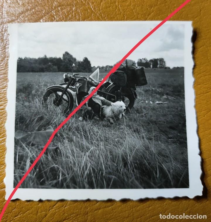 Fotografia antiga: Antigua fotograf&iacute;a. Motocicleta. foto a&ntilde;os 40/50.