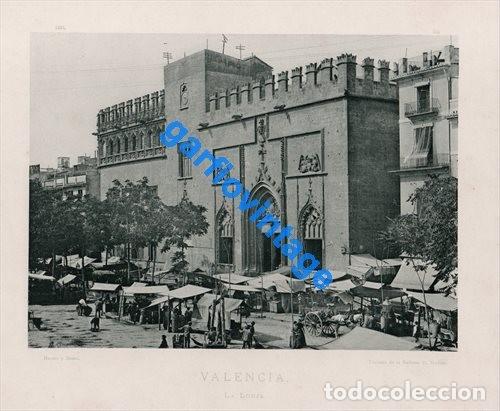 Antique Photography: LITOGRAF&Iacute;A HAUSER Y MENET, A&Ntilde;O 1890, VALENCIA, LA LONJA, 260X210 MM
