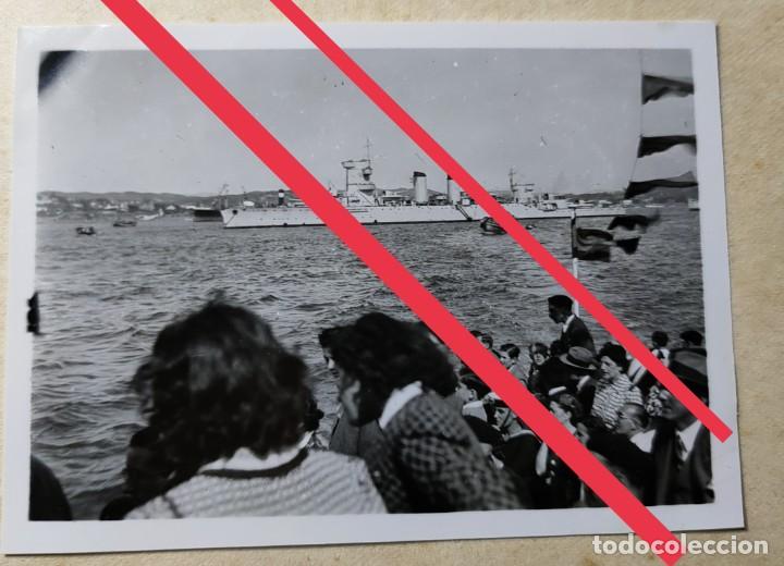 Fotografia antica: Antigua fotograf&iacute;a. Barco de guerra. Puerto de Bilbao? Foto a&ntilde;os 50.