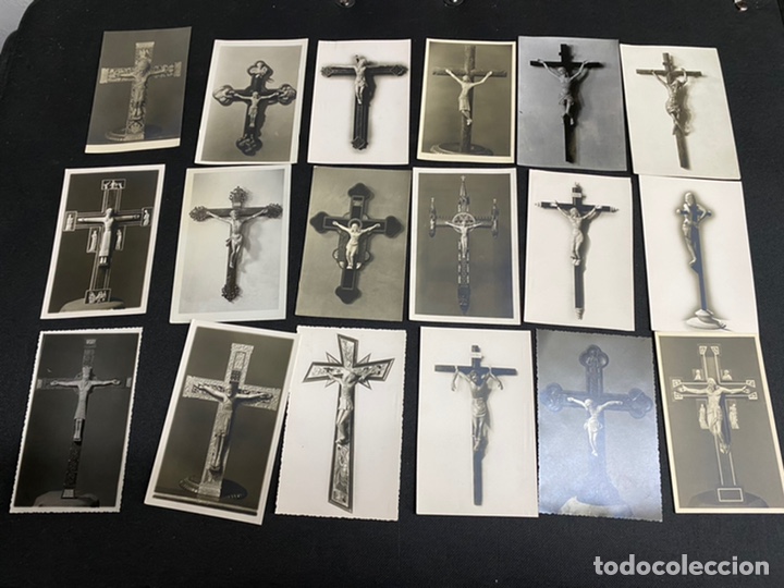 Fotograf&iacute;a antigua: LOTE DE 18 FOTOGRAFIAS DE CRUCIFIJOS. TAMA&Ntilde;O POSTAL. AL REVERSO ANOTACI&Oacute;N ESTILO.