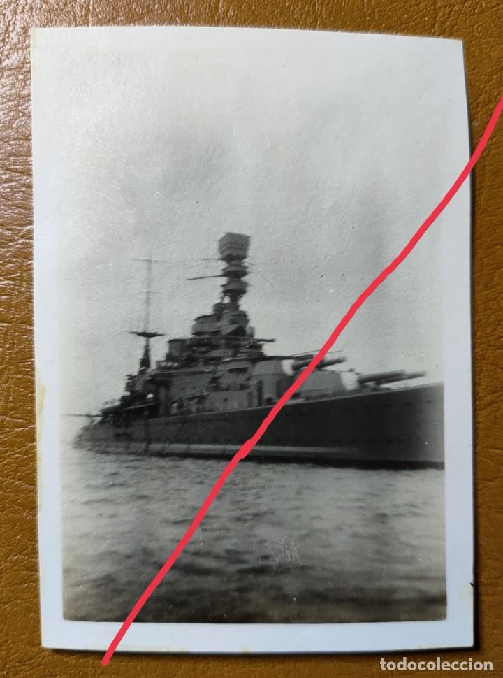 Fotografia antica: Antigua fotograf&iacute;a.crucero ingl&eacute;s hood.barco.buque de guerra.puerto de Barcelona.foto a&ntilde;o 1929.