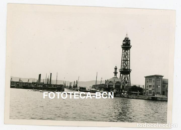 Fotografia antica: FOTO ORIGINAL PUERTO DE BARCELONA TORRE JAUME I BARCO YATE CLUB EDIFICIO DESAPARECIDO A&Ntilde;O 1958