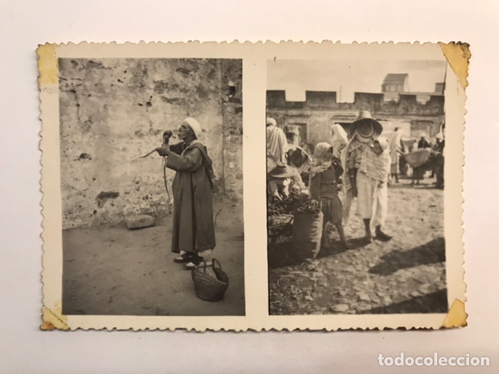 Antique Photography: TANGER. El Zoco, fotografia antigua encantador de serpientes y vendedoras de carb&oacute;n (a.1954)