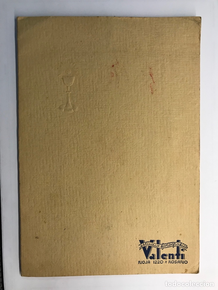 Alte Fotografie: ROSARIO (Argentina) Fotograf&iacute;a. Estudio fotogr&aacute;fico Valent&iacute;. Ni&ntilde;a Primera Comunion (h.1950?)