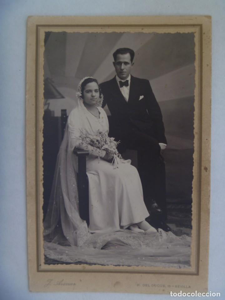 Alte Fotografie: PRECIOSA FOTO DE ESTUDIO DE BODA , A&Ntilde;OS 20 - 30. DE J. ARENAS , SEVILLA
