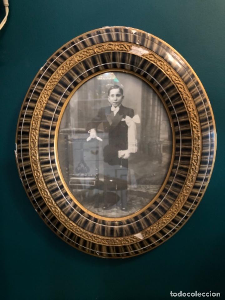 Alte Fotografie: Foto antigua enmarcada fotograf&iacute;a ni&ntilde;o ovalada
