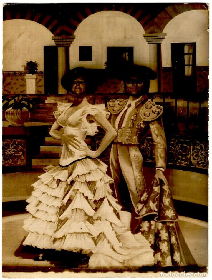 Fotografia antiga: Foto Atracci&oacute;n de Feria - Minutero - Pareja Salero Andaluz (2) - 148x105mm.