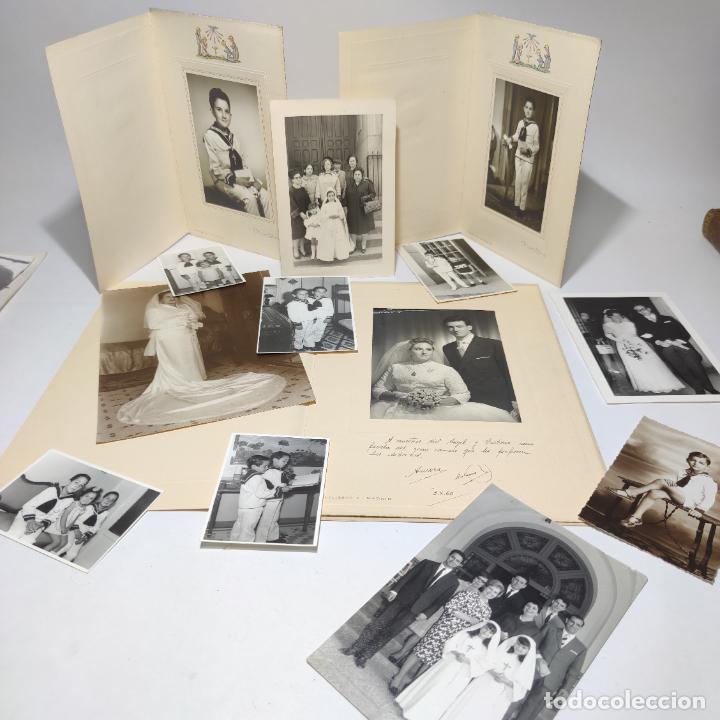 Fotografia antica: Lote de 13 fotograf&iacute;as variadas. Bodas, novios, ni&ntilde;os, comuniones, etc. A&ntilde;os 60-70. Varios tama&ntilde;os.