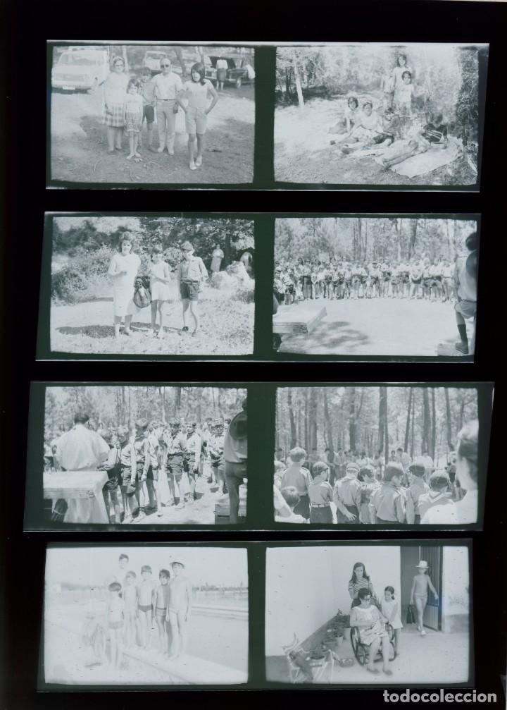 Fotograf&iacute;a antigua: Lote fant&aacute;sticos negativos Boy Scouts? Campamento Ni&ntilde;os Jovencitos en la piscina 70s sd