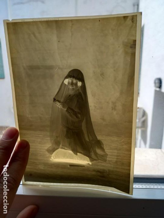 Fotograf&iacute;a antigua: Negativo de acetato. Retrato infantil