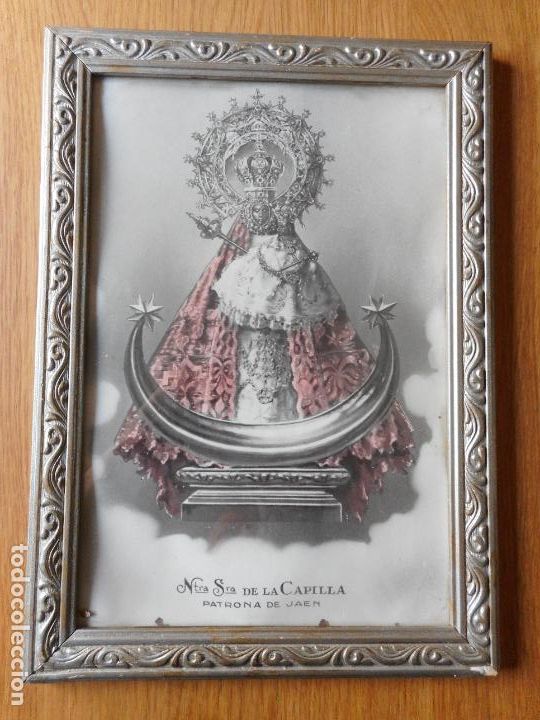 Fotografia antiga: ANTIGUA FOTOGRAFIA TIPO LAMINA.VIRGEN NUESTRA SE&Ntilde;ORA DE LA CAPILLA.PATRONA DE JAEN. A&Ntilde;OS 40