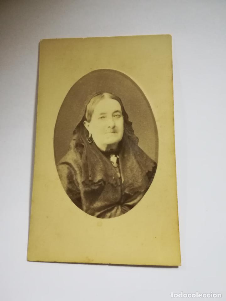 Fotografia antica: ANTIGUA FOTOGRAFIA DE ESTUDIO. ROSTRO DE UNA ANCIANA. 6 X 9 CM