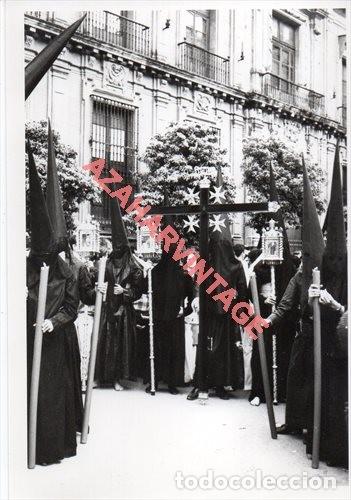 Alte Fotografie: SEMANA SANTA SEVILLA, ANTIGUA FOTOGRAFIA CRUZ DE GUIA JESUS DESPOJADO,90X125MM