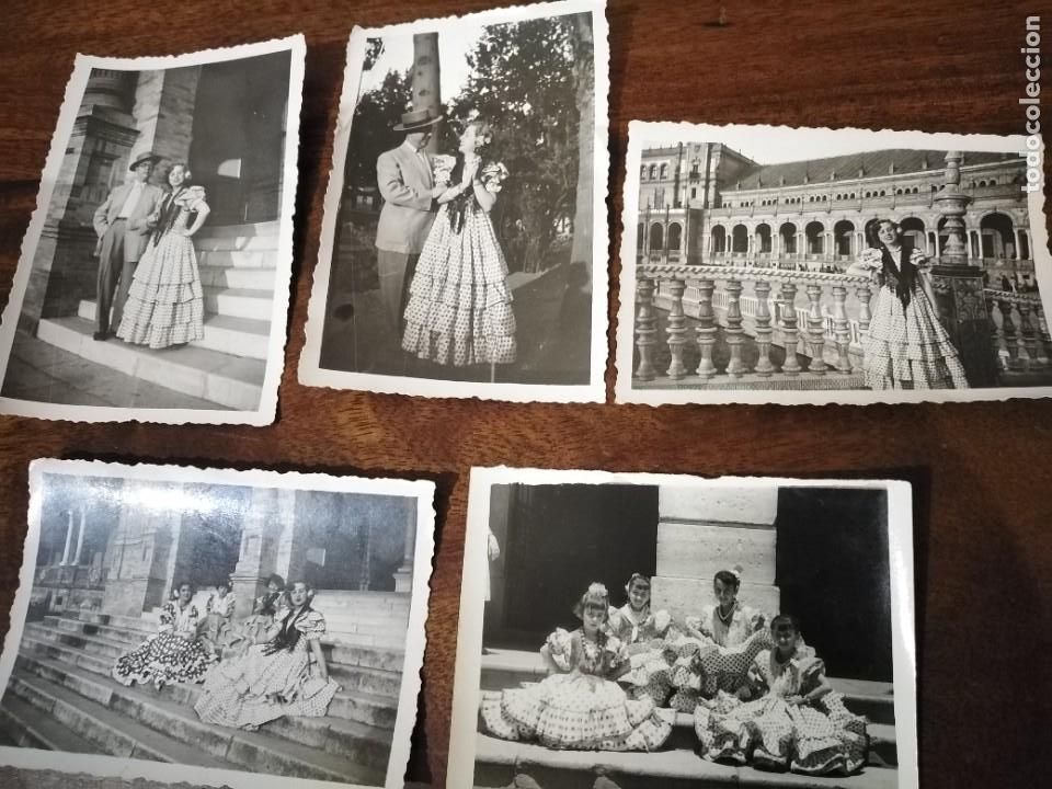 Fotografia antica: 5 fotograf&iacute;as Feria de Sevilla, a&ntilde;o 1950.