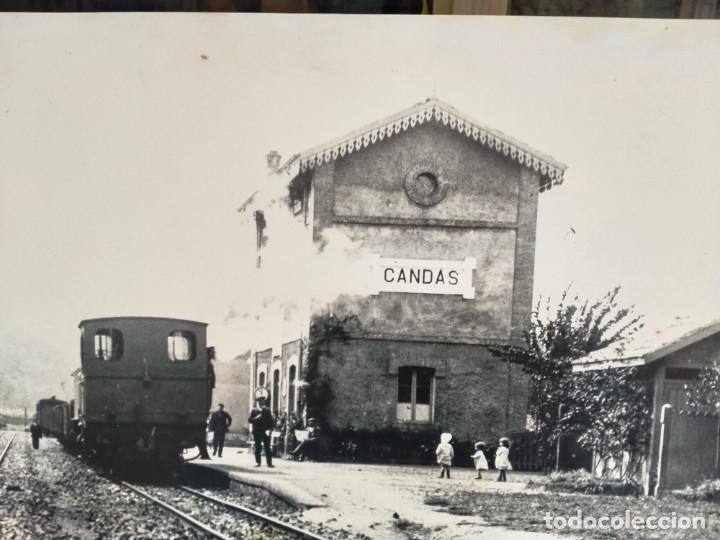 Fotograf&iacute;a antigua: FOTOGRAF&Iacute;A FOTO ESTACI&Oacute;N DE FEVE FERROCARRIL CANDAS GRAN TAMA&Ntilde;O ENTABLILLADA