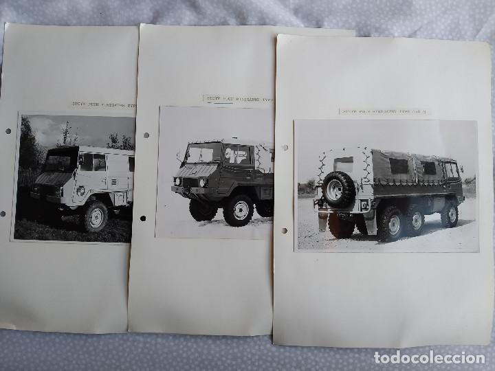 Fotografia antica: 3 FOTOGRAFIAS STEYR PUCH PINZGAUER VEHICULOS MILITARES TODO TERRENO VER FOTOS