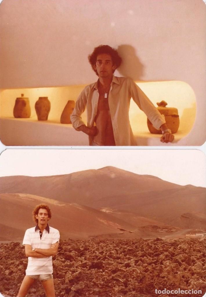 Alte Fotografie: X1400 - Joven hombre en Puerto Rico - Lote de 2 fotos 12x8cm c/u 1970'