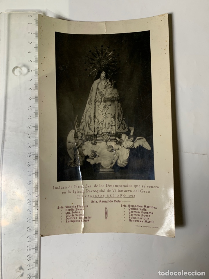 Fotograf&iacute;a antigua: FOTO. NTRA. SRA. DE LOS DESAMPARADOS. PARROQUIA VILLANUEVA DEL GRAO. CLAVARIESAS A&Ntilde;O 1928. INDUS FOT
