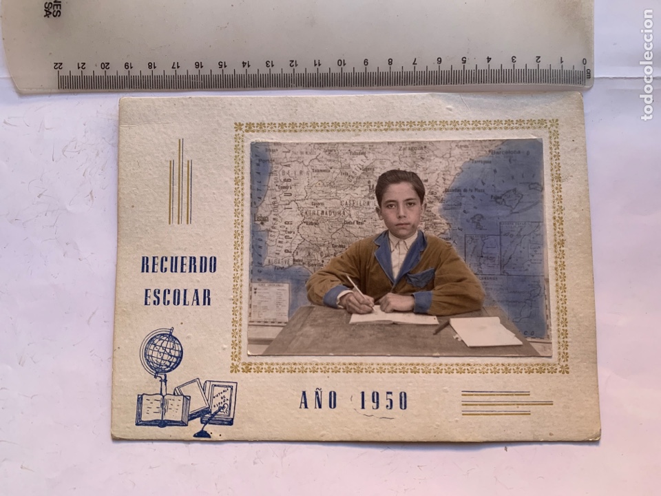 Fotograf&iacute;a antigua: FOTO. RECUERDO ESCOLAR. FOTO COLOREADA. A&Ntilde;O 1950. FOT&Oacute;GRAFO?.