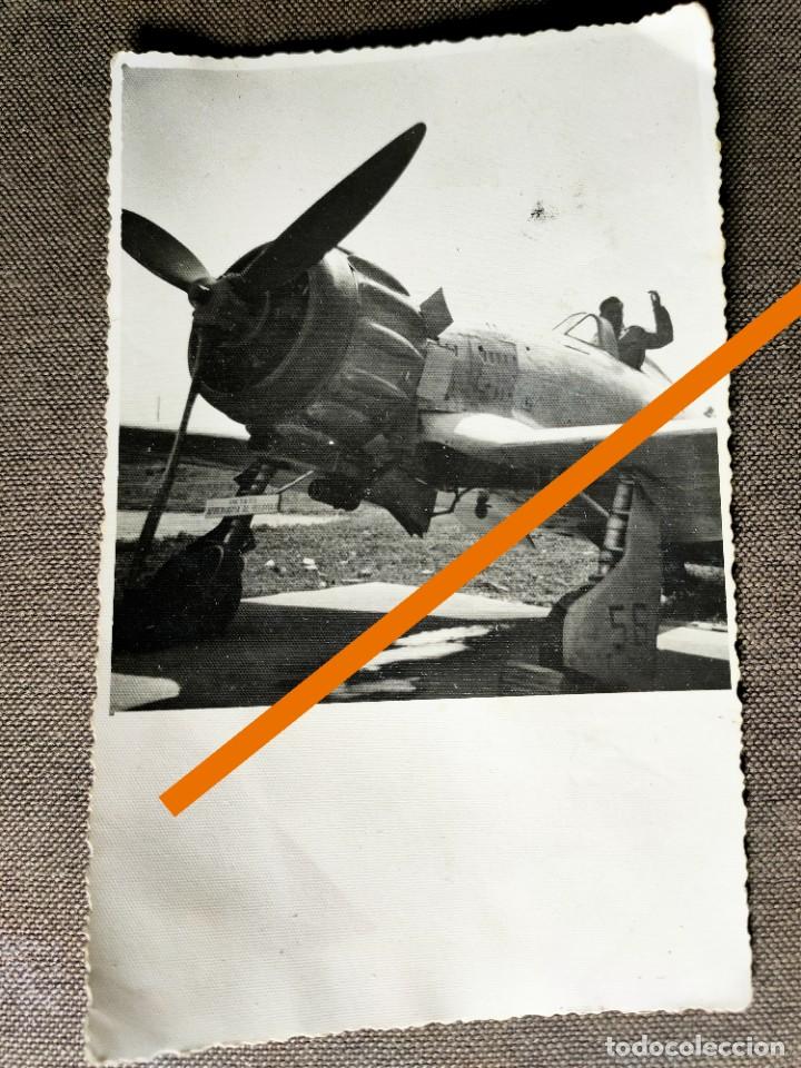 Antique Photography: Antigua fotograf&iacute;a. Avi&oacute;n de combate. Militar. Foto a&ntilde;os 50. Italia.
