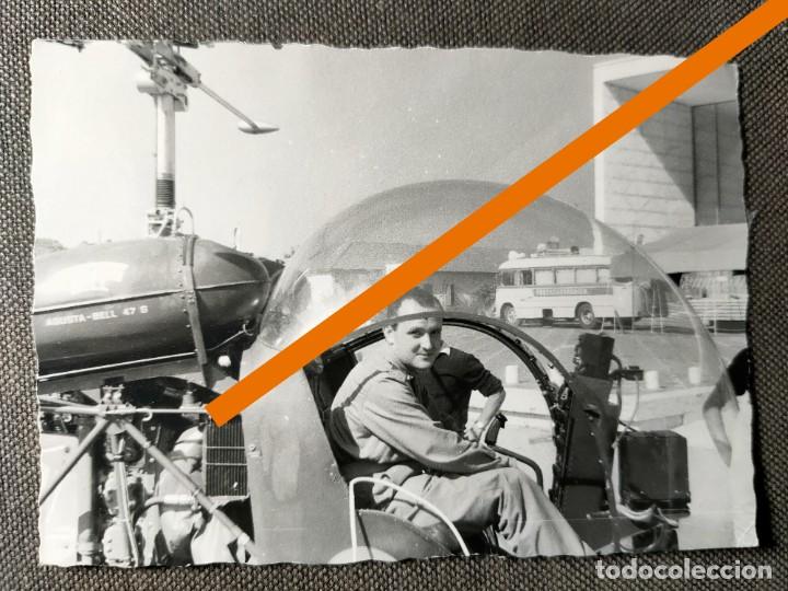 Photographie ancienne: Antigua fotograf&iacute;a. Helic&oacute;ptero de combate. Militar. Foto a&ntilde;os 50. Italia..