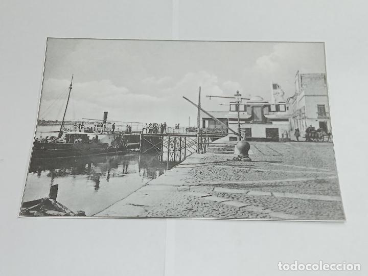 Alte Fotografie: LAMINA. IMAGEN. CALLE DEL PUERTO SANTA MAR&Iacute;A. VISTA PARCIAL EN EL MUELLE. 28 X 18
