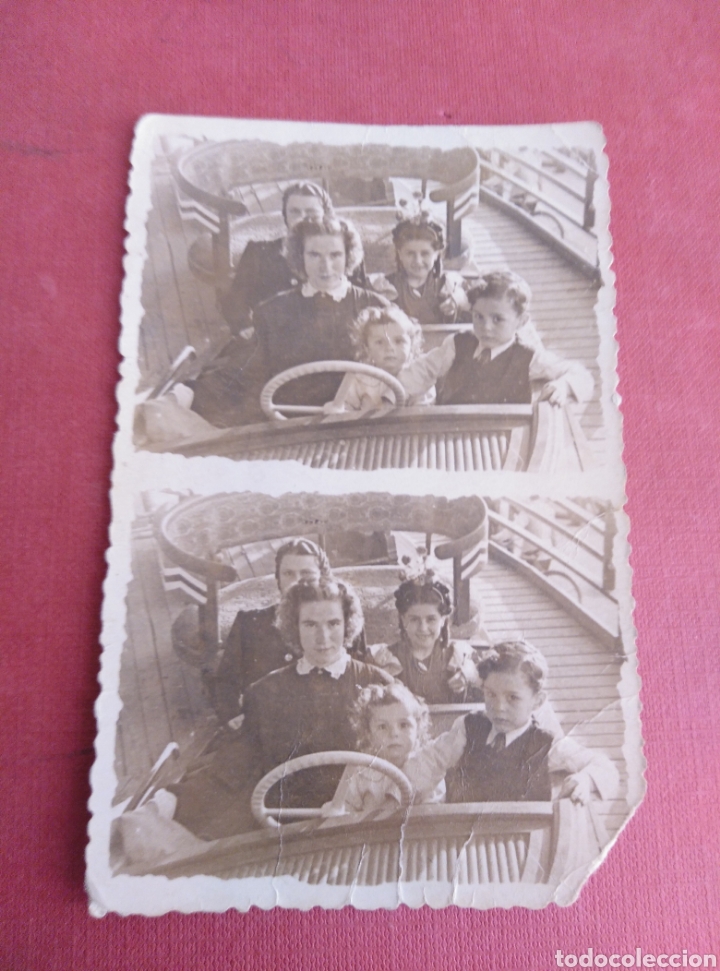 Fotograf&iacute;a antigua: Familia con ni&ntilde;os en T&iacute;o Vivo. Feria, Sobre 1950