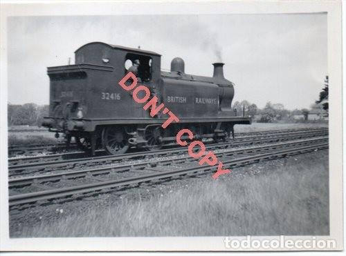 Fotograf&iacute;a antigua: ANTIGUA FOTOGRAFIA, LOCOMOTORA FERROCARRIL BRITANICO,90x65mm