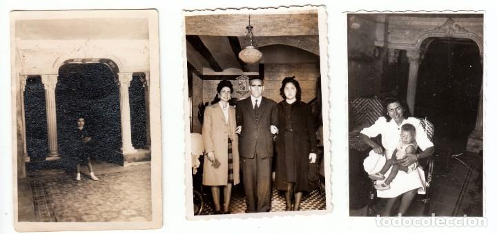 Antique Photography: Lote 3 fotos tomadas en interior de palacio con suelos Nolla, Valencia? Escuder 40s yy