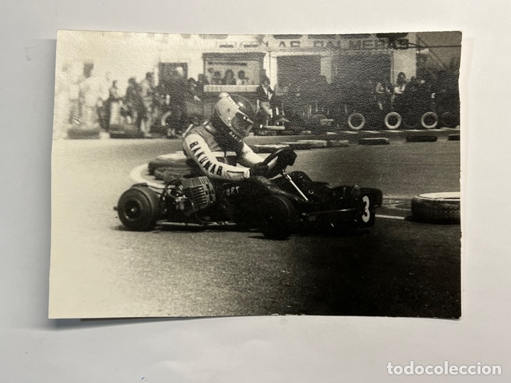 Photographie ancienne: KARTING LAS PALMERAS CULLERA. Fotograf&iacute;a pilotando un Kart (a.1975)