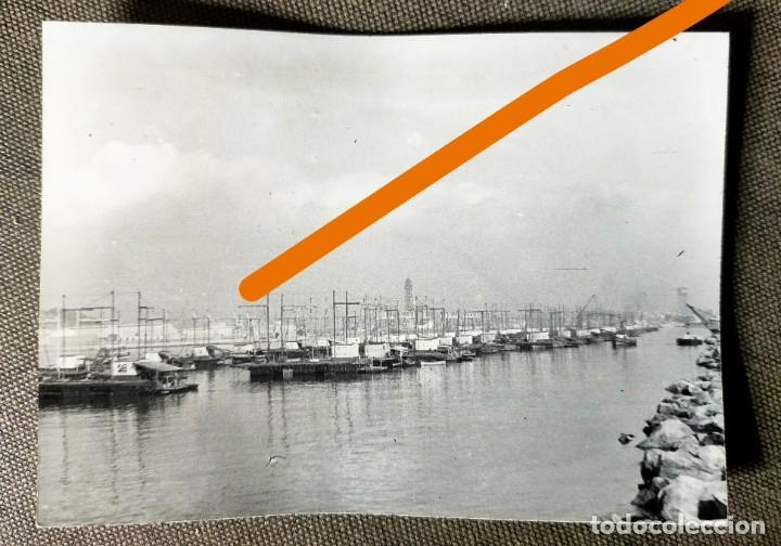 Fotografia antica: Antigua fotograf&iacute;a. puerto de Barcelona. Amarres. A&ntilde;os 40/50.