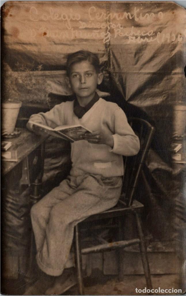 Fotograf&iacute;a antigua: Recuerdo de mi Colegio - Colegio Cervantino - Abril 1936 - Antigua Fotograf&iacute;a - 140x89mm