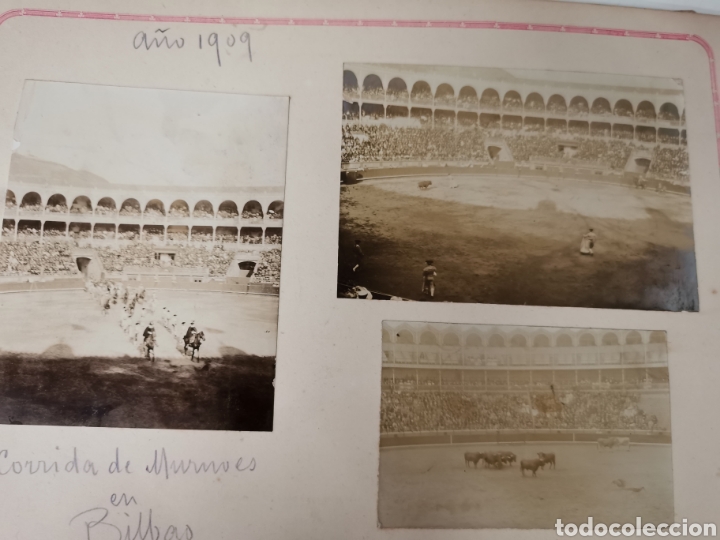 Fotograf&iacute;a antigua: 4 fotograf&iacute;as 1909 corrida toros Bilbao